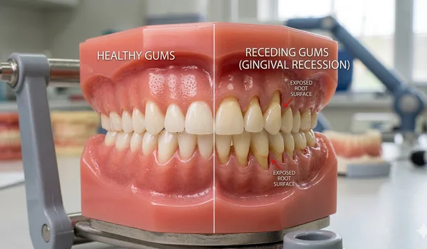Stages of gum disease from gingivitis to advanced periodontitis